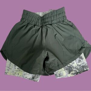 Lululemon Track That Shorts Gym Run 2 In 1 High Rise Bike Liner